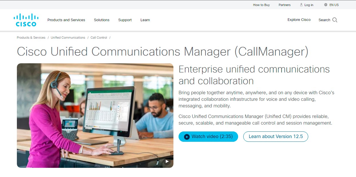 Cisco website screenshot